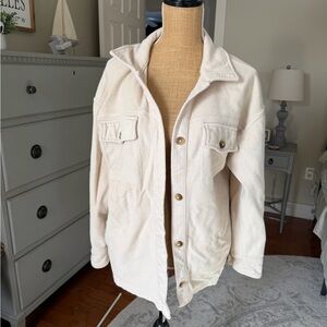 Aerie Cream Button-Up Jacket